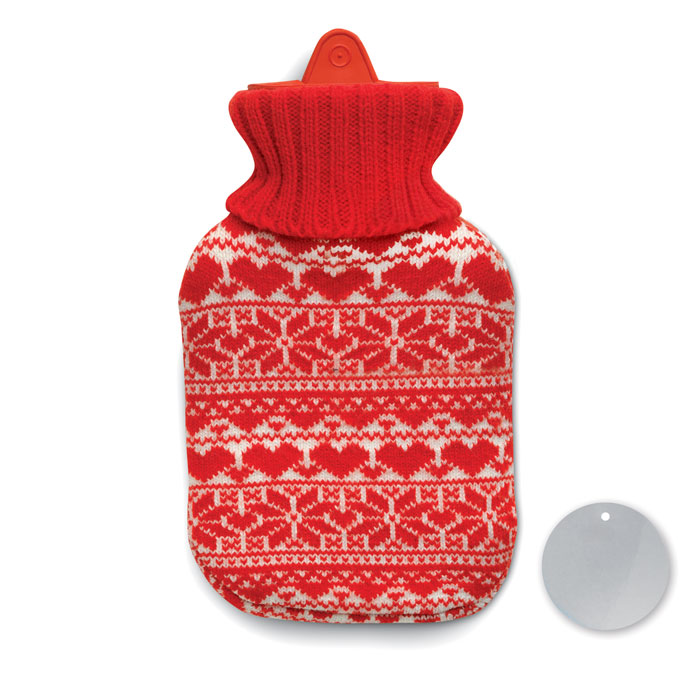 cx1360-05 Wärmflasche mit Bezug im Norweger-Look als Weihnachts-Werbeartikel