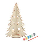 DIY Weihnachtsbaum aus Holz mit markiertem Druckbereich für Ihr Logo