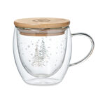 Becher Borosilikatglas Baum mit markiertem Druckbereich für Ihr Logo