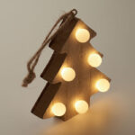 Anhänger aus Holz mit LED, Detailaufnahme des Materials