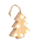 Anhänger aus Holz mit LED, Seitenansicht