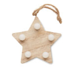 Anhänger aus Holz mit LED von oben