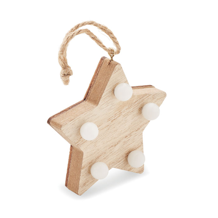 Anhänger aus Holz mit LED Anhänger aus Holz mit LED als Werbeartikel mit Logodruck