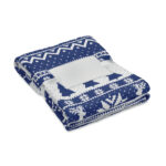 RPET-Fleece-Decke 190 g/m² Blau als Werbeartikel mit Logodruck
