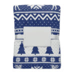 RPET-Fleece-Decke 190 g/m² Blau, geöffnet dargestellt