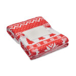 RPET-Fleece-Decke 190 g/m² Rot als Werbeartikel mit Logodruck