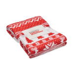 RPET-Fleece-Decke 190 g/m² Rot mit markiertem Druckbereich für Ihr Logo