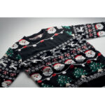 Weihnachts-LED-Pullover S/M, Detailaufnahme des Materials
