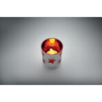 LED-Teelicht im Glashalter Rot, Detailaufnahme des Materials