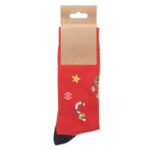 Weihnachtssocken L Rot, Rückansicht