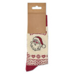 Weihnachtssocken L Braun von oben
