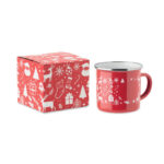 Emaille-Becher 300ml Rot als Werbeartikel mit Logodruck