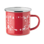 Emaille-Becher 300ml Rot, Rückansicht