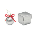Weihnachtsbaumkugel Silber als Werbeartikel mit Logodruck