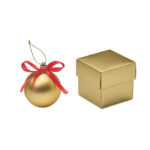 Weihnachtsbaumkugel Gold als Werbeartikel mit Logodruck