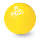 Anti-Stress-Ball Gelb mit markiertem Druckbereich für Ihr Logo