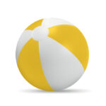 Aufblasbarer Wasserball mit farbigen Streifen als Werbeartikel mit Logo