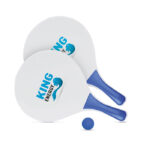 Beachball Spiel Blau mit markiertem Druckbereich für Ihr Logo