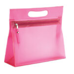 Transparente Kosmetiktasche Rosa als Werbeartikel mit Logodruck