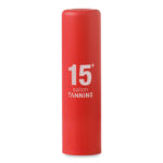 Lippenbalsam Rot mit markiertem Druckbereich für Ihr Logo