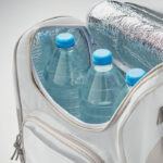 Kühltasche mit Fronttasche Weiß, Detailaufnahme des Materials
