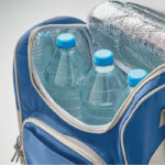 Kühltasche mit Fronttasche Blau, Detailaufnahme des Materials