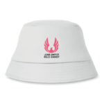 Bucket hat baumwolle 160 g/m² Weiß mit markiertem Druckbereich für Ihr Logo