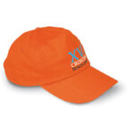 Baseball-Cap Orange mit markiertem Druckbereich für Ihr Logo