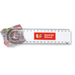 Lineal mit Lupe/Winkelmesser mit markiertem Druckbereich für Ihr Logo