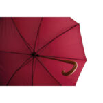 Regenschirm mit Holzgriff Rot von oben
