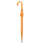 Regenschirm mit Holzgriff Orange, Seitenansicht