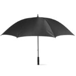 Regenschirm mit Softgriff Schwarz als Werbeartikel mit Logodruck