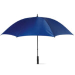 Regenschirm mit Softgriff Blau als Werbeartikel mit Logodruck