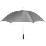 Regenschirm mit Softgriff Grau als Werbeartikel mit Logodruck