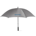 Regenschirm mit Softgriff Grau mit markiertem Druckbereich für Ihr Logo