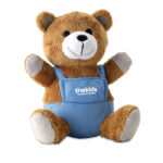 Teddybär mit markiertem Druckbereich für Ihr Logo