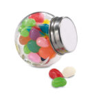 Geleebonbons im Glasspender, geöffnet dargestellt