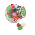 Geleebonbons im Glasspender mit markiertem Druckbereich für Ihr Logo