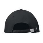 Baseball cap 6 panels 260g/m² Schwarz, Rückansicht