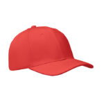Baseball cap 6 panels 260g/m² Rot als Werbeartikel mit Logodruck