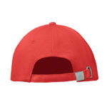 Baseball cap 6 panels 260g/m² Rot, Rückansicht