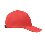 Baseball cap 6 panels 260g/m² Rot, Seitenansicht