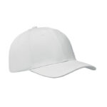 Baseball cap 6 panels 260g/m² Weiß als Werbeartikel mit Logodruck