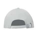 Baseball cap 6 panels 260g/m² Weiß, Rückansicht
