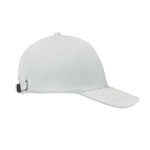 Baseball cap 6 panels 260g/m² Weiß, Seitenansicht