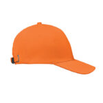 Baseball cap 6 panels 260g/m² Orange, Seitenansicht