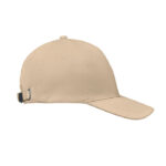 Baseball cap 6 panels 260g/m² Braun, Seitenansicht
