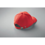 Baseball cap 6 panels 260g/m² Rot, Detailaufnahme des Materials