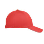 Baseball cap 6 panels 260g/m² Rot, Seitenansicht
