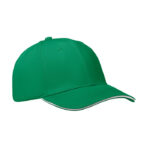 Baseball cap 6 panels 260g/m² Gruen als Werbeartikel mit Logodruck